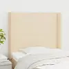 Image de vidaXL Tête de lit avec oreilles - Tissu Crème