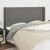 Image de vidaXL Tête de lit avec oreilles - Gris foncé