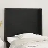 Image de vidaXL tête de lit avec oreilles Noir 93x16x118/128 cm