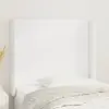 Image de vidaXL Tête de lit avec oreilles 103x16x118/128 cm Similicuir - Blanc