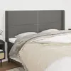 Image de vidaXL Tête de lit avec oreilles - Gris foncé - 203x16x118/128 cm
