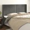 Image de vidaXL Tête de lit avec oreilles - Gris foncé