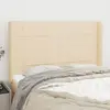 Image de VIDAXL Tête de lit avec oreilles - Crème - 147x16x118/128 cm Tissu