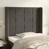 Image de vidaXL Tête de lit avec oreilles - Gris foncé