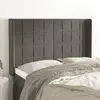 Image de Vidaxl Tête de lit avec oreilles 147x16x118/128 cm - Gris foncé
