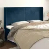 Image de vidaXL - Tête de lit avec oreilles Bleu foncé 163x16x118/128 cm Velours