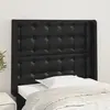 Image de vidaXL Tête de lit avec oreilles - Noir similicuir
