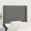 Image de vidaXL Tête de lit avec oreilles - Gris foncé 93x16x118/128 cm