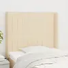 Image de vidaXL Tête de lit avec oreilles 83x16x118/128 cm Tissu - Crème