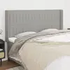 Image de vidaXL Tête de lit avec oreilles 163x16 Gris clair