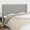Image de vidaXL Tête de lit avec oreilles 183x16x118/128 cm - Gris clair