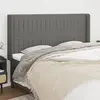 Image de vidaXL Tête de lit avec oreilles - Gris foncé