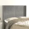 Image de vidaXL Tête de lit avec oreilles - Gris clair - Velours
