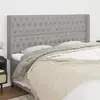 Image de vidaXL Tête de lit avec oreilles 203x118/128 cm - Gris clair