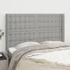 Image de vidaXL Tête de lit avec oreilles 147 cm - Tissu - Gris clair