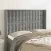 Image de vidaXL Tête de lit avec oreilles 147x16x118/128 cm - Gris clair