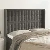 Image de vidaXL Tête de lit avec oreilles - Gris foncé 147 cm