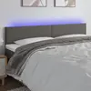 Image de vidaXL Tête de lit à LED Gris 180x5x78/88 cm Similicuir