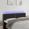 Image de vidaXL Tête de lit à LED - Noire tissu