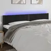 Image de vidaXL Tête de lit à LED - Noir 160x5x78/88 cm