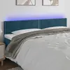 Image de Vidaxl Tête de lit à LED - Bleu foncé - 160x5x78/88 cm - Velours