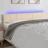 Image de vidaXL Tête de lit LED 160x5x78/88 cm Tissu Crème