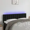 Image de vidaXL Tête de lit à LED 144x78/88 cm Noir Velours