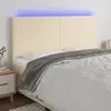Image de vidaXL Tête de lit à LED 200x5x118/128 cm - Crème