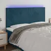 Image de VIDAXL Tête de lit à LED Bleu foncé 200x5x118/128 cm Velours