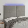 Image de vidaXL Tête de lit à LED 144x5x118/128 cm Velours - Gris clair