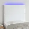 Image de vidaXL Tête de lit LED Blanc Similicuir