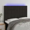 Image de vidaXL Tête de lit à LED - Noir 144x5x118/128 cm