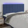 Image de vidaXL Tête de lit à LED - Bleu 160x5x118/128 cm