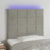 Image de vidaXL Tête de lit à LED - Gris clair velours