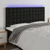 Image de vidaXL Tête de lit à LED 180x5x118/128 cm Noir