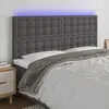 Image de vidaXL Tête de lit à LED 180x5x118/128 cm Gris