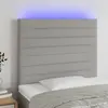 Image de vidaXL Tête de lit à LED Tissu Gris clair