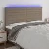Image de vidaXL Tête de lit à LED - Taupe - 200x5x118/128 cm