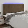 Image de vidaXL Tête de lit à LED 160x5x118/128 cm - Marron foncé
