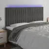 Image de vidaXL Tête de lit LED 160x5x118/128 cm Gris foncé