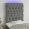 Image de vidaXL Tête de lit à LED Gris foncé