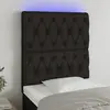 Image de vidaXL Tête de lit à LED 80x118/128 cm Noir Tissu