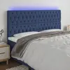 Image de vidaXL Tête de lit LED 200x7x118/128 cm Bleu