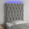 Image de vidaXL Tête de lit à LED - Gris clair - Velours