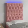 Image de vidaXL Tête de lit à LED - Rose velours