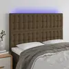 Image de vidaXL Tête de lit LED - Marron foncé tissu