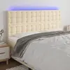 Image de vidaXL Tête de lit à LED - 200x5x118/128 cm Crème