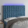 Image de vidaXL Tête de lit à LED Velours Bleu foncé