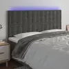 Image de vidaXL Tête de lit à LED 160 cm - Velours - Gris foncé