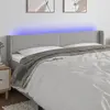 Image de vidaXL Tête de lit à LED Gris clair 183x16x78/88 cm Tissu